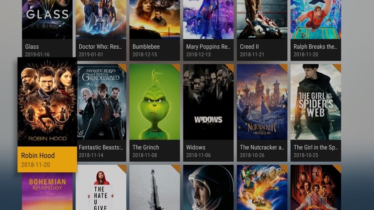 Plex Movie List on Nvidia Shield TV