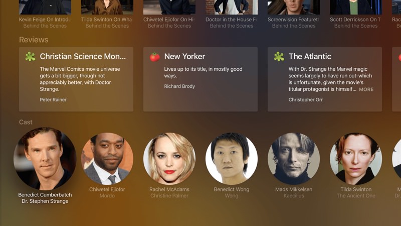 Plex Reviews and Cast listing on the Apple TV 4