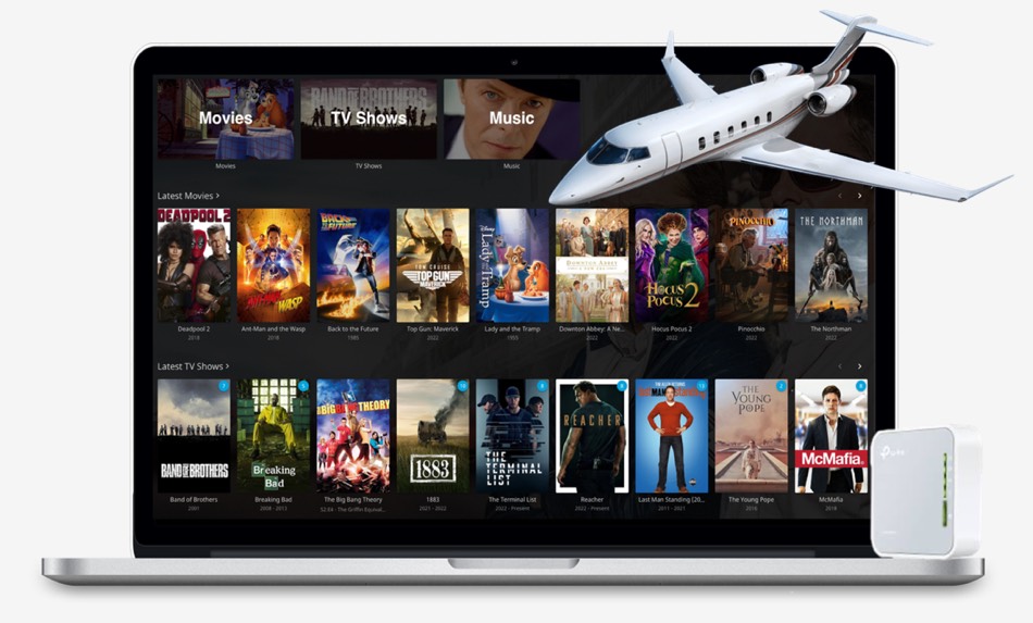 Movies on Private Jets and Yachts without internet